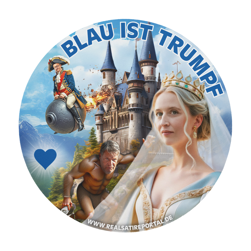 Mousepad "Blau ist Trumpf" rund 22 cm