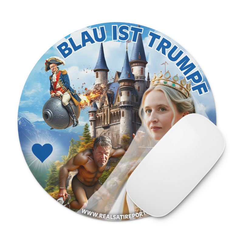 Mousepad "Blau ist Trumpf" rund 22 cm