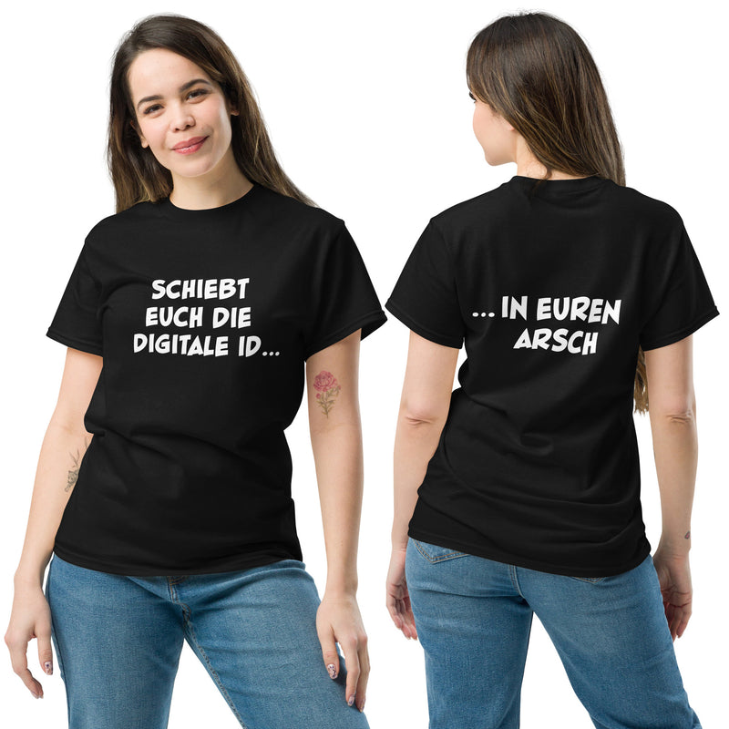 Klassisches T-Shirt "Digitale ID" (Beidseitiger Druck)