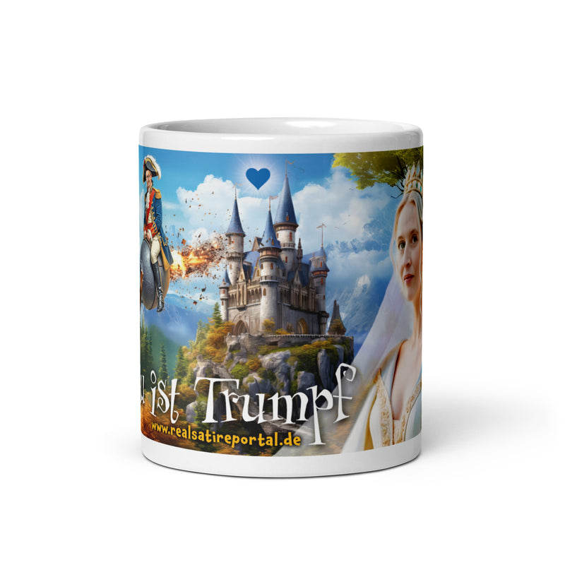 2 Panoramatassen "Blau ist Trumpf & Das Spiel ist auuus"